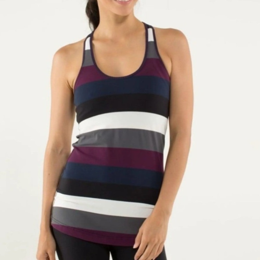 Lululemon Cool Racerback Pow Stripe Angel Tank Top- NO Size Tag see measurements